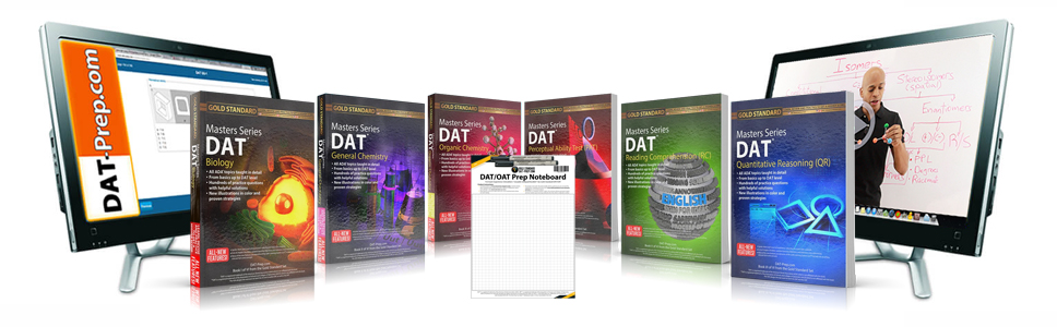 Gold Standard Dental Admission Test (DAT) Comprehensive Review, Practice Tests and Online Access Card, Complete 4-Book Set