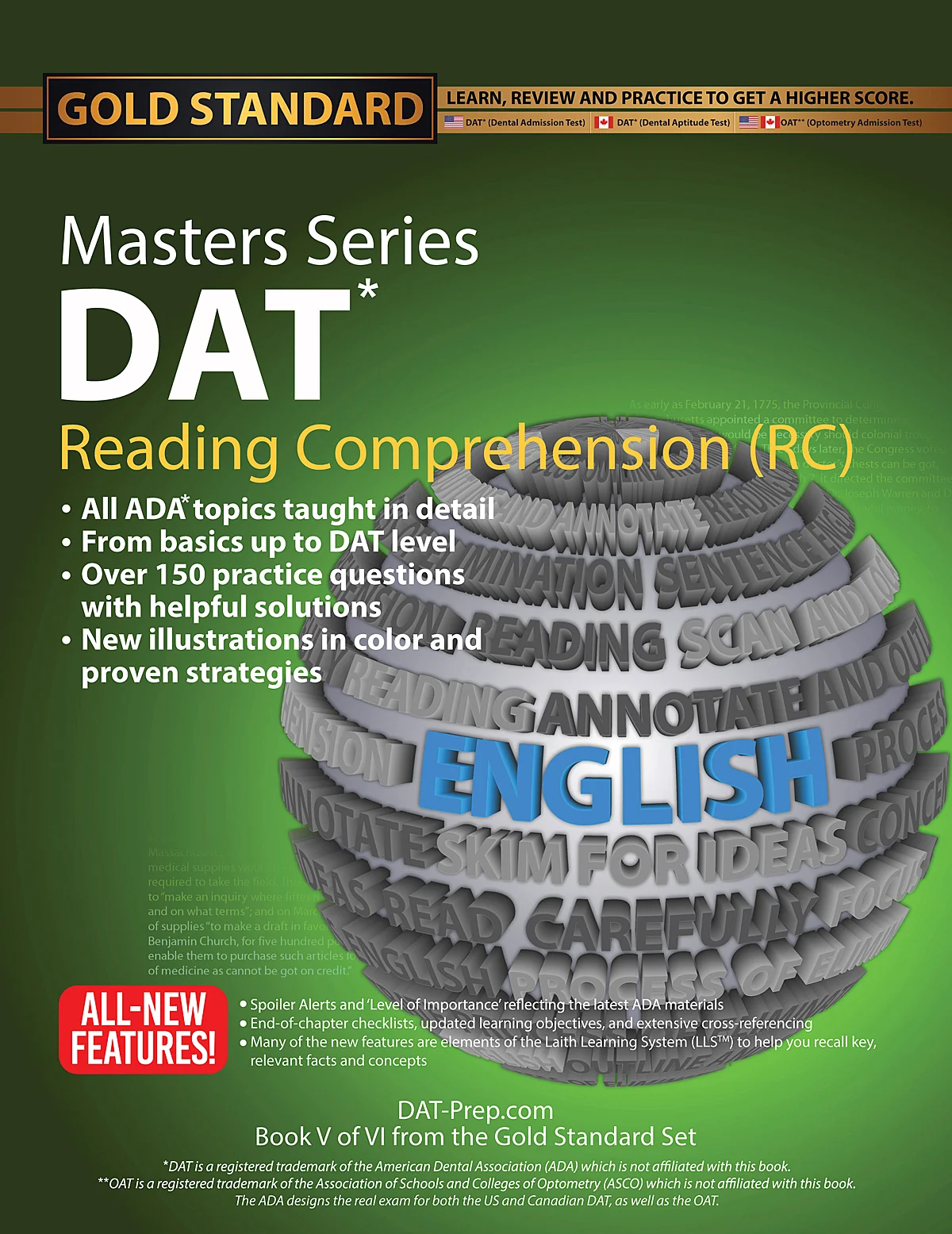 Gold Standard DAT Quantitative Reasoning (QR/Math) and Reading Comprehension (RC) [Dental Admission Test]