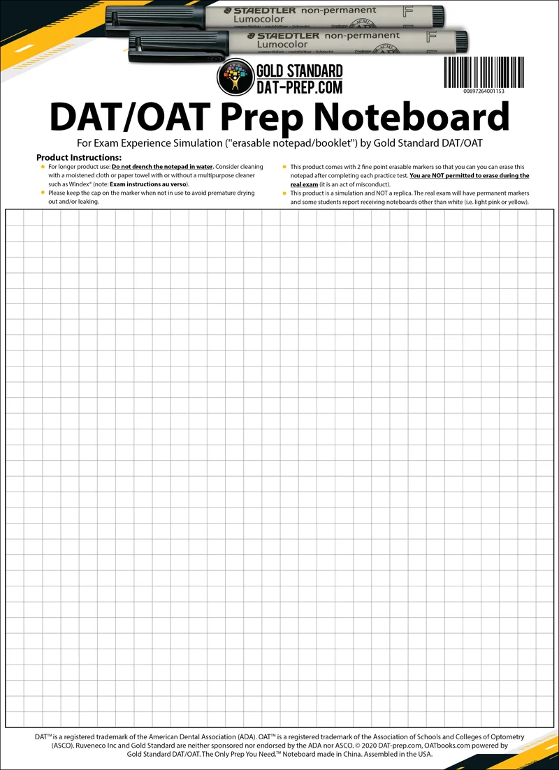 DAT Prep Erasable Noteboard